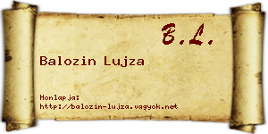 Balozin Lujza névjegykártya